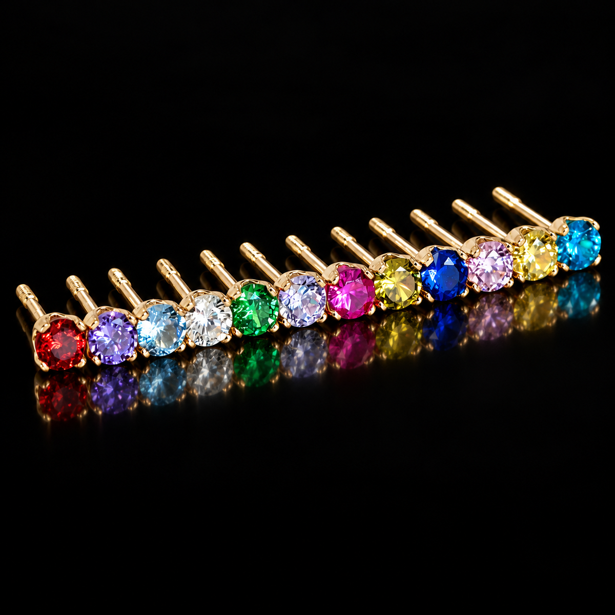 Children’s Gold Birthstone Stud Earrings