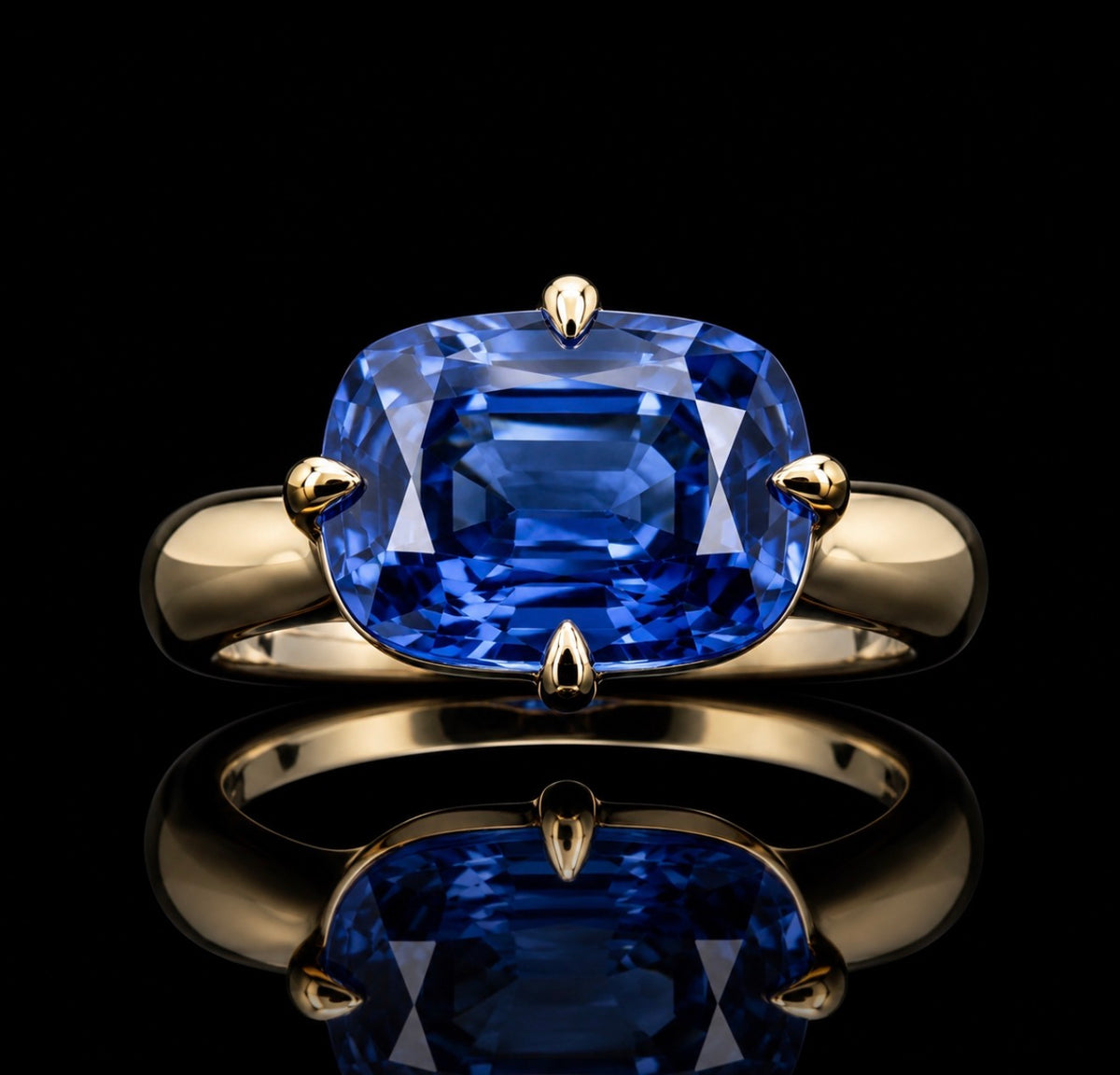 Sapphire Cushion Shape Ring