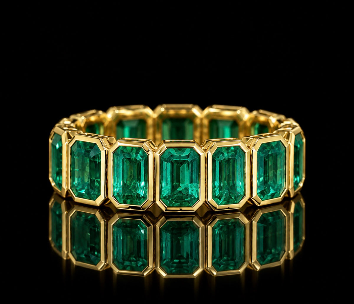 Emerald Cut Emerald Eternity Band