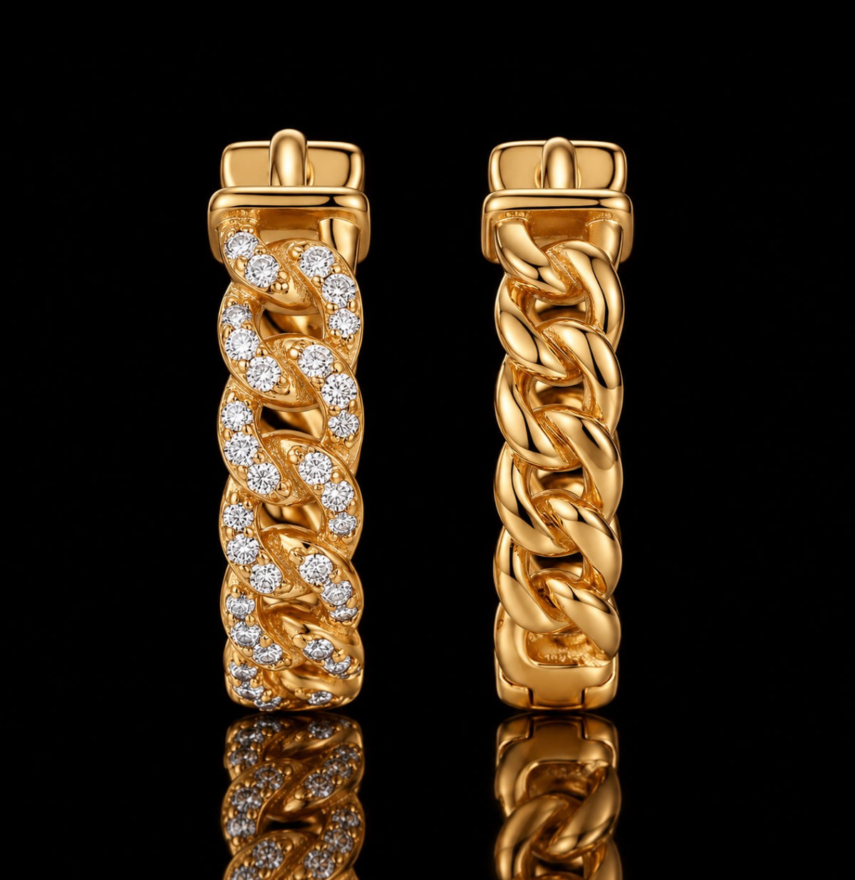 Diamond Pavé Chain-Link Hoop