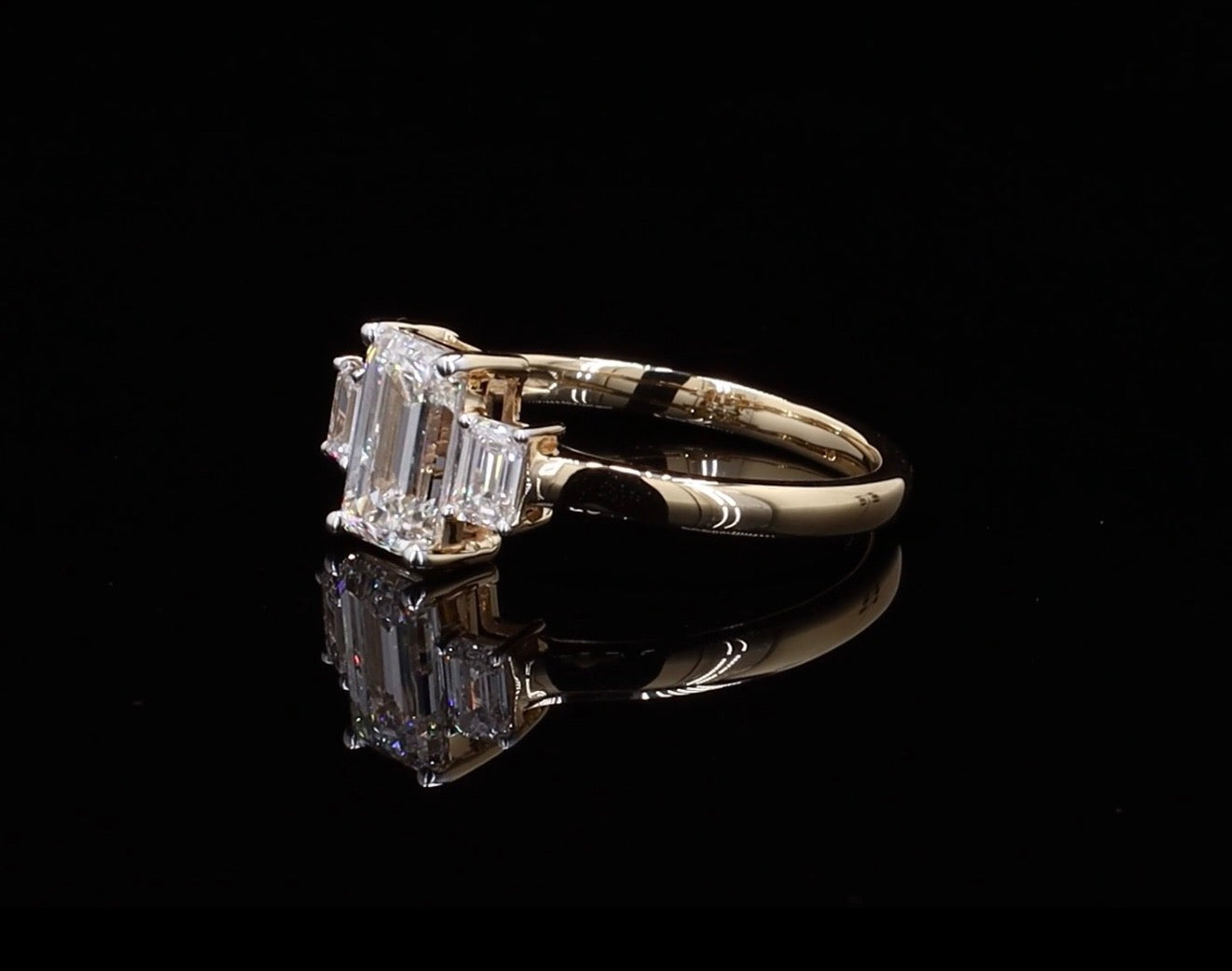 Three-Stone Emerald-Cut Ring