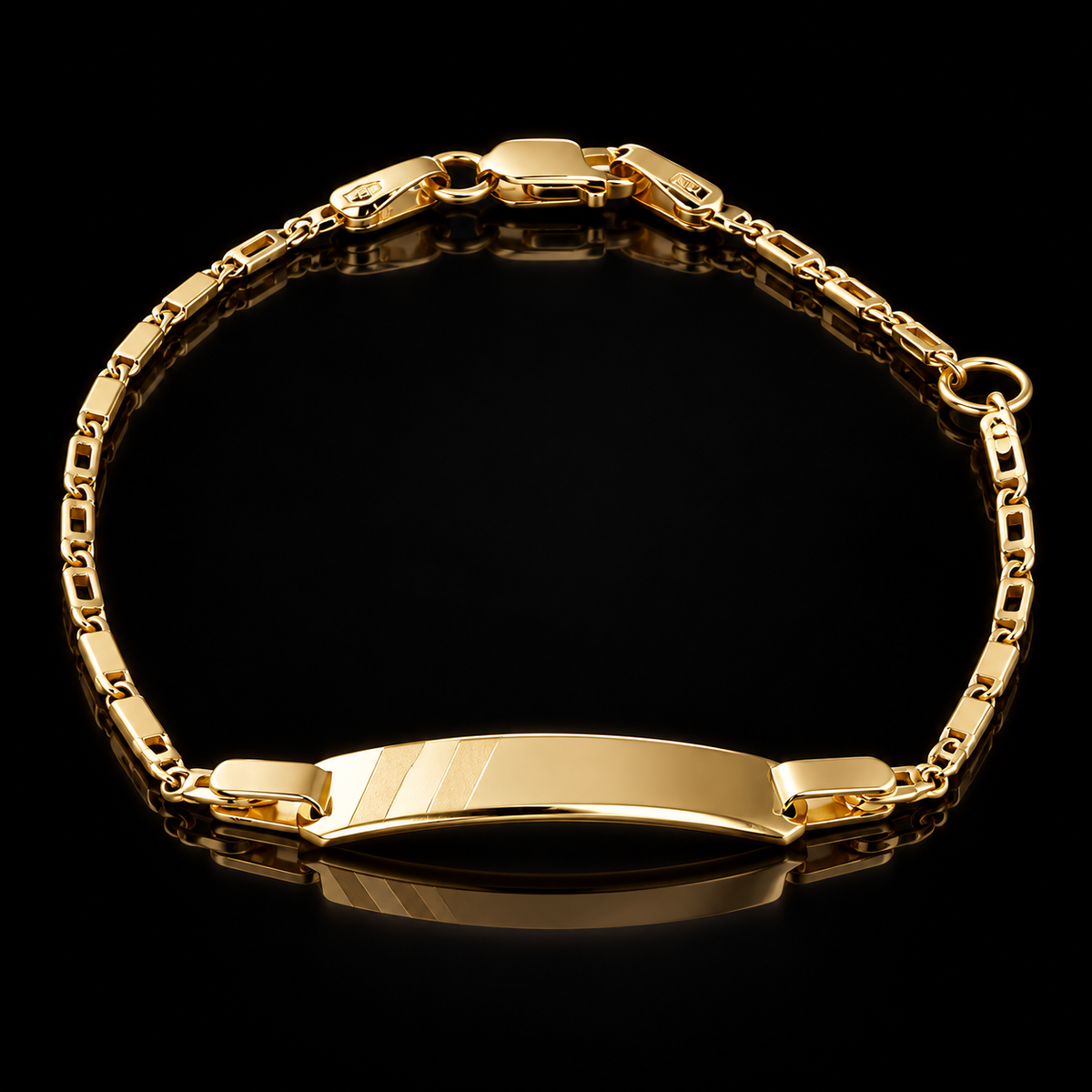 Children’s Gold Fancy Link ID Bracelet – Personalized Engraving