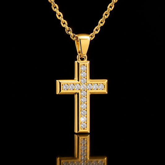 Children’s Gold Diamond Cross Necklace