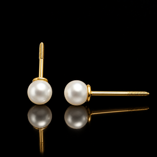 Children’s Gold Pearl Stud Earrings
