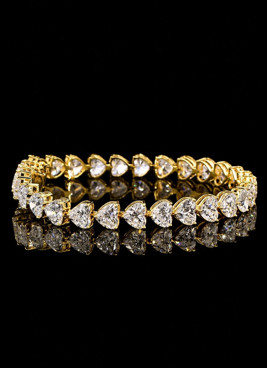 Heart Shape Tennis Bracelet