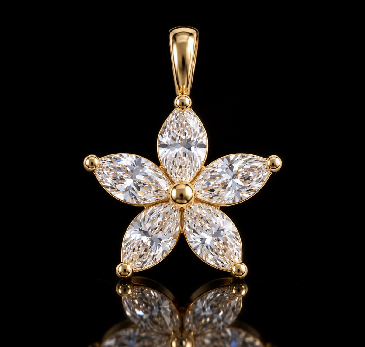Diamond Flower Pendant