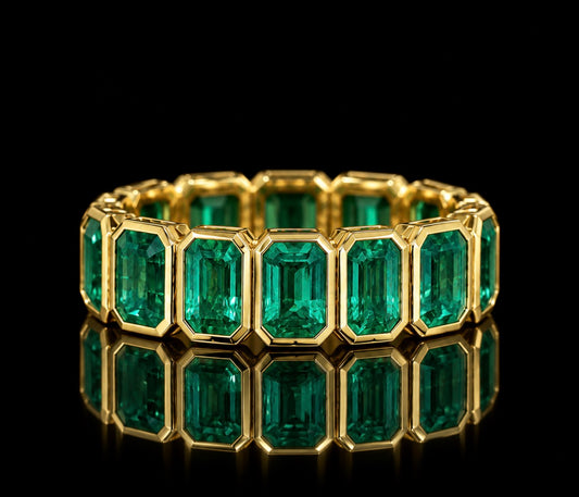 Emerald Cut Emerald Eternity Band