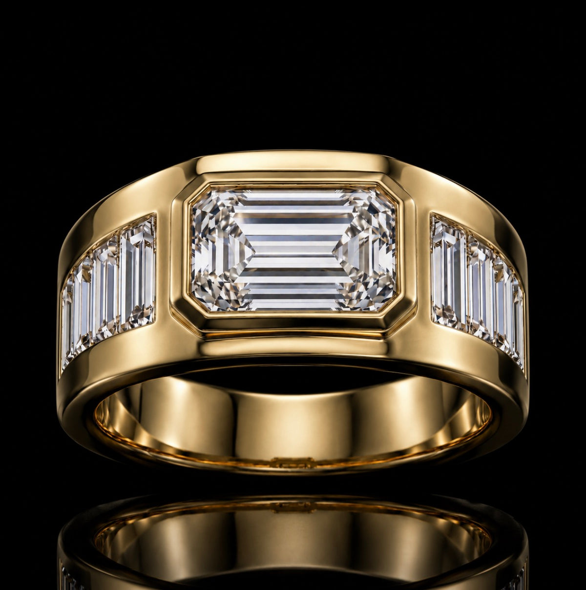 Men’s East-West Emerald Cut Ring