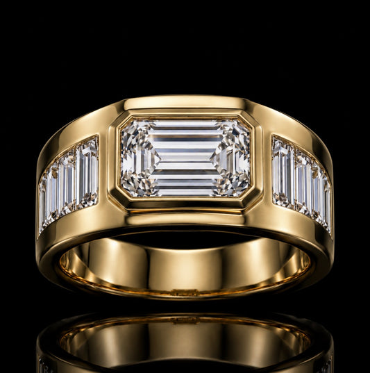 Men’s East-West Emerald Cut Ring