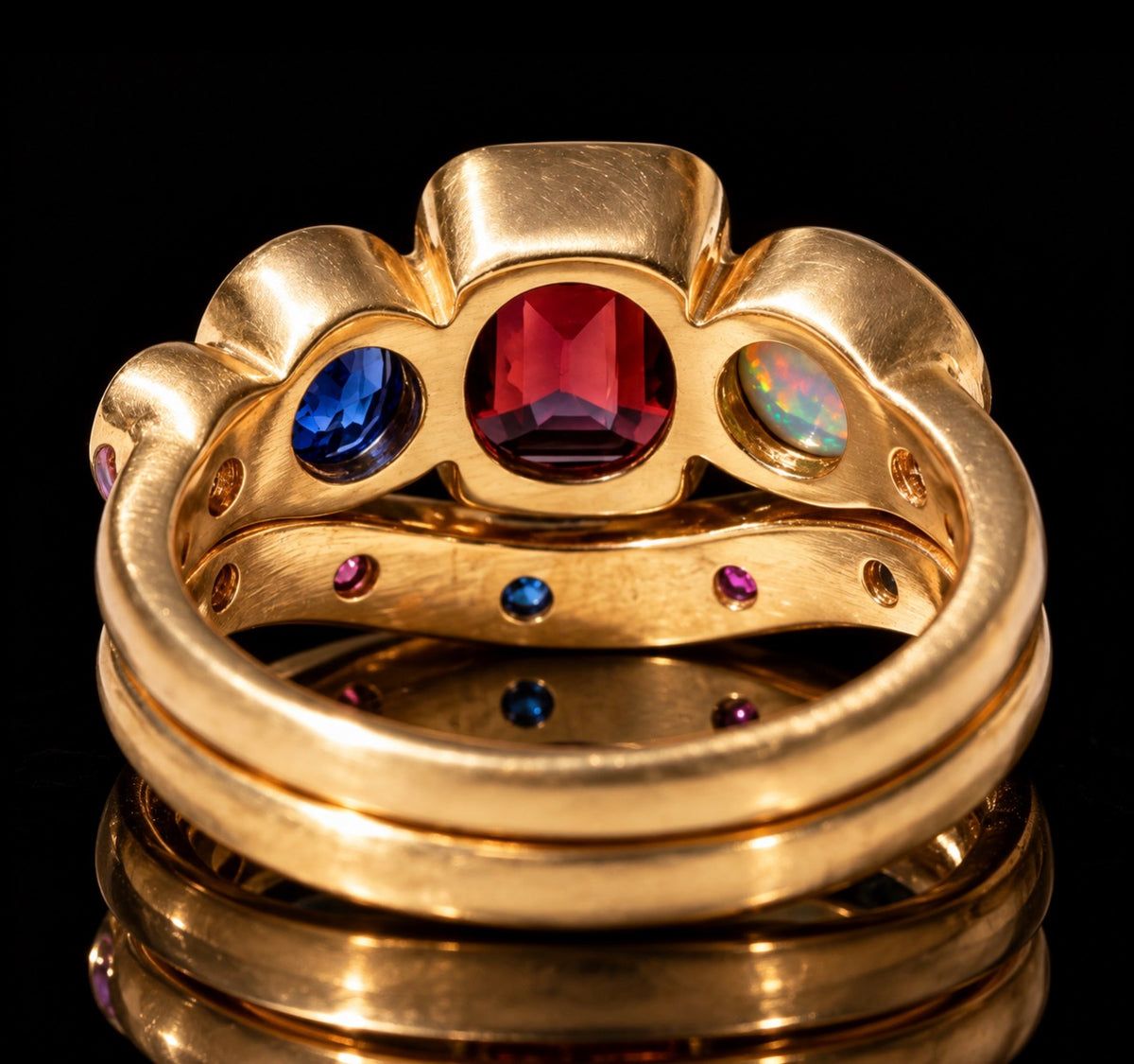 Multicolor Gemstone Statement Ring