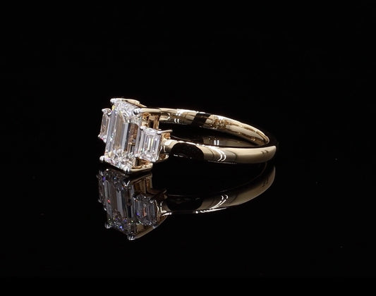 Three-Stone Emerald-Cut Ring