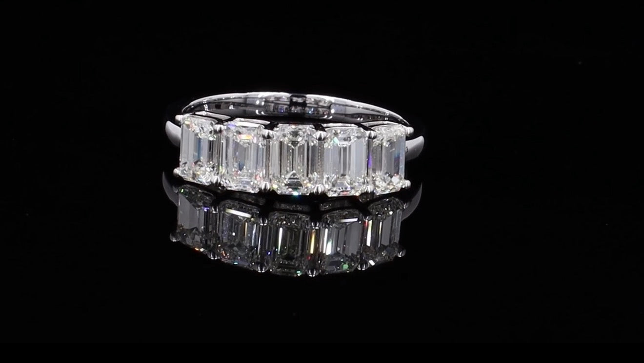 Five Emerald-Cut Diamond Band