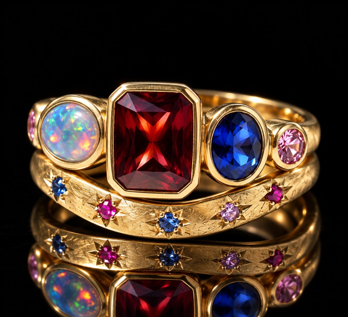 Multicolor Gemstone Statement Ring