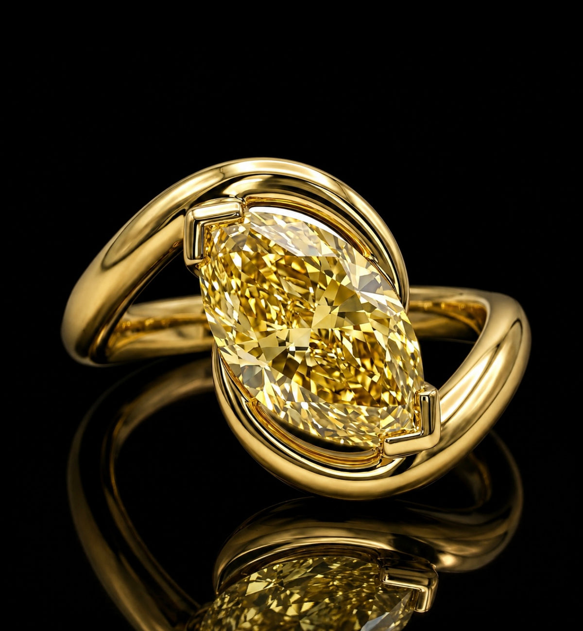 Yellow Diamond Statement Ring