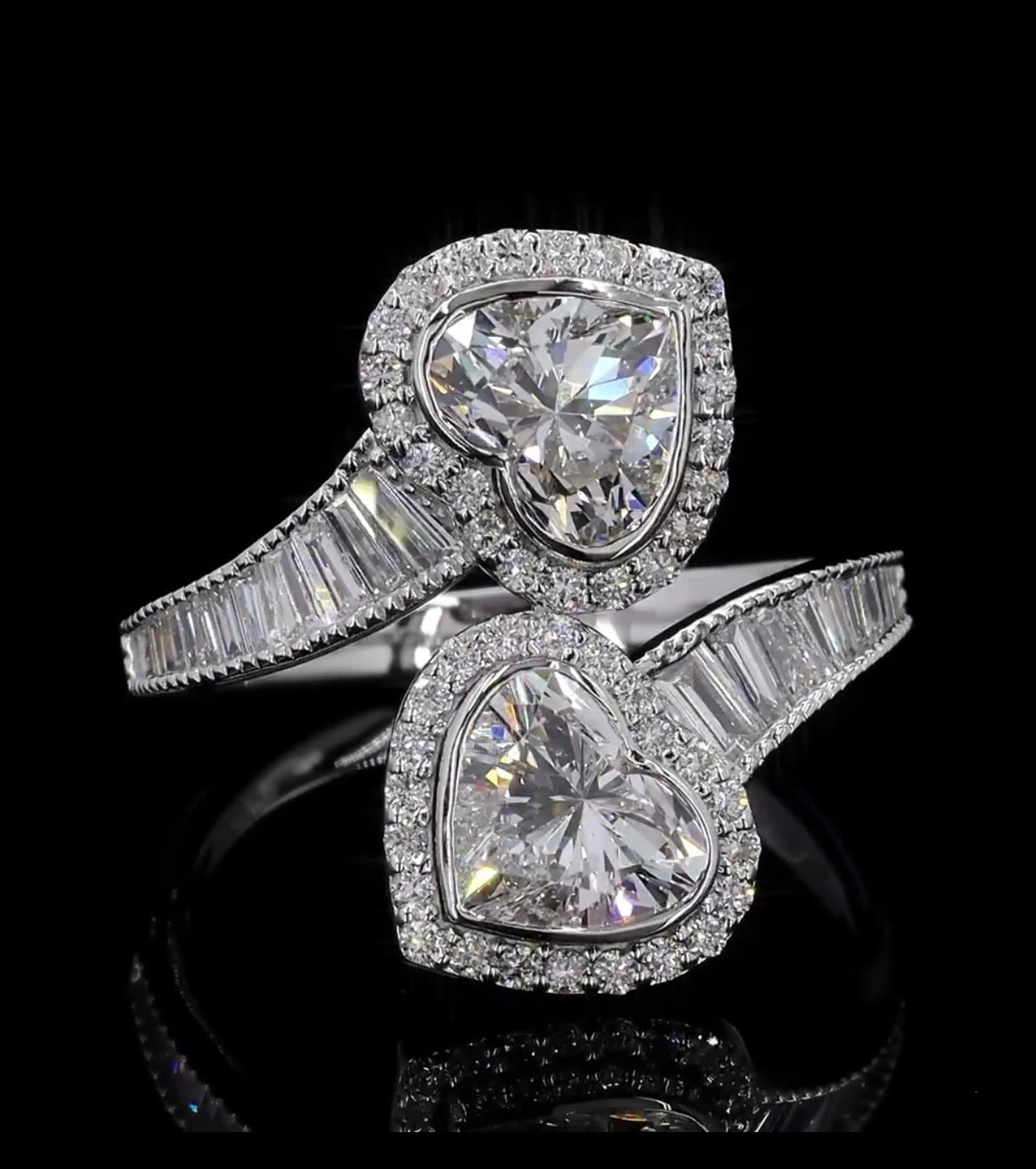 Heart Diamond Toi Et Moi Halo Ring