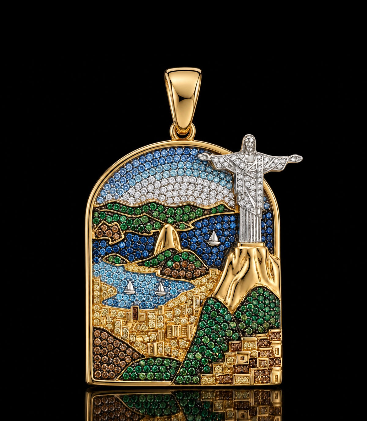 Custom Rio De Janeiro Diamond Pendant