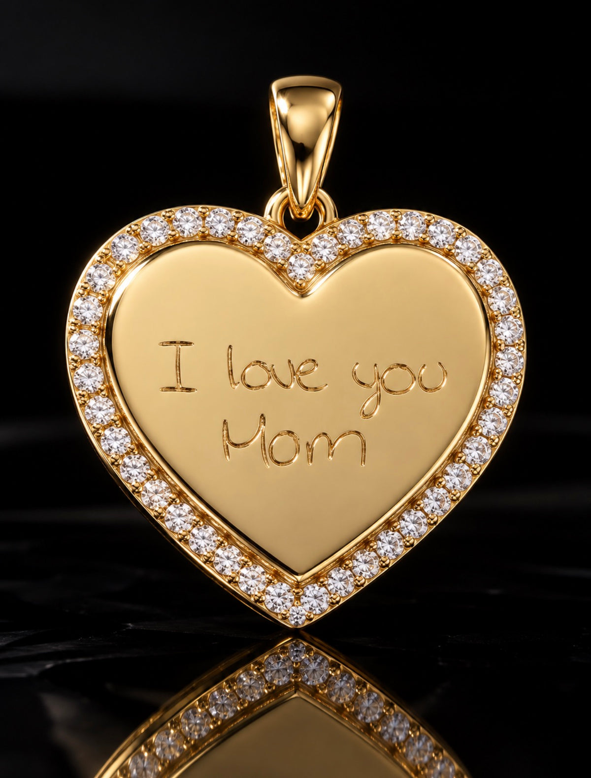 Diamond Heart Handwriting Pendant