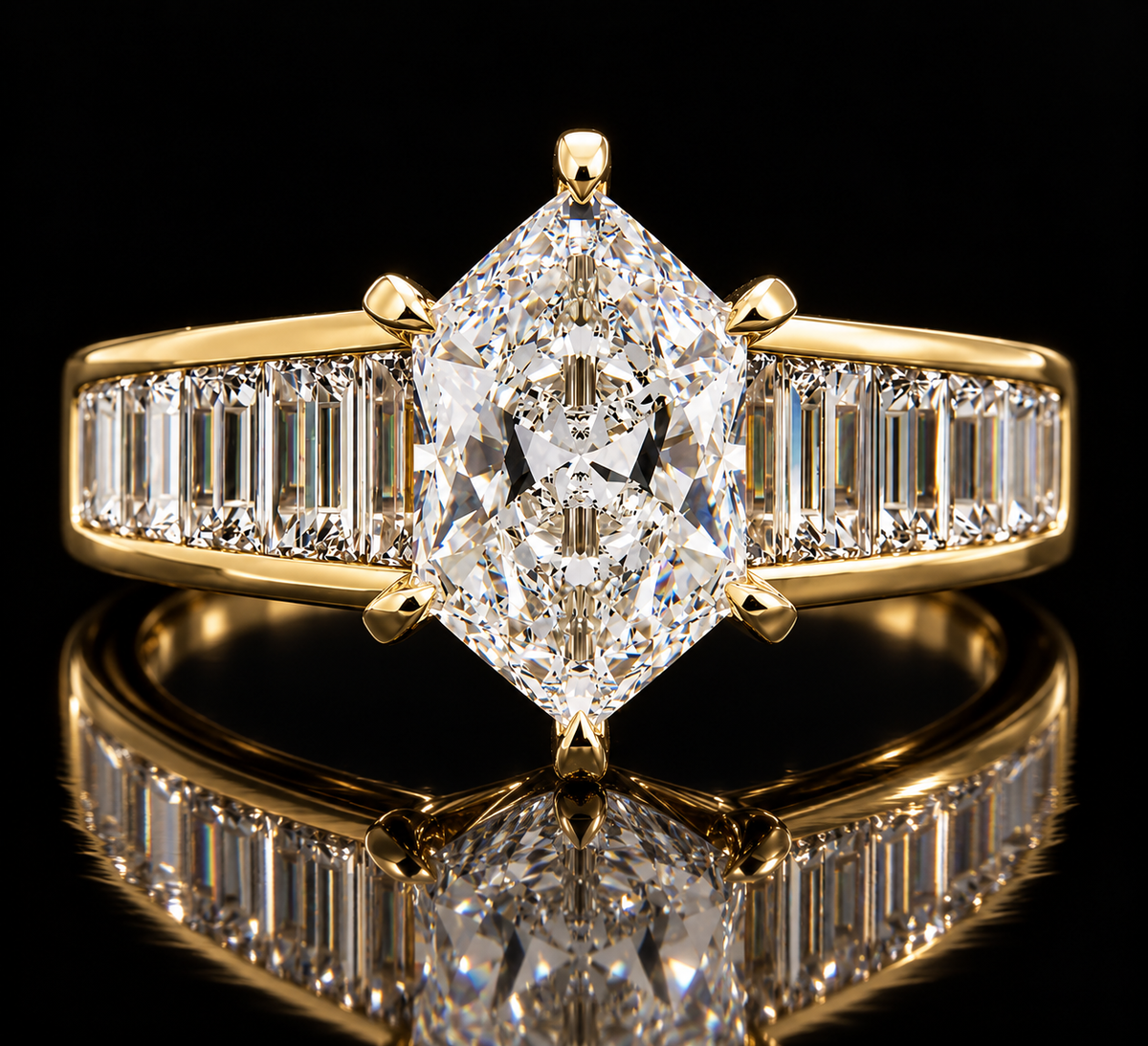 Dutch Marquise Diamond Engagement Ring