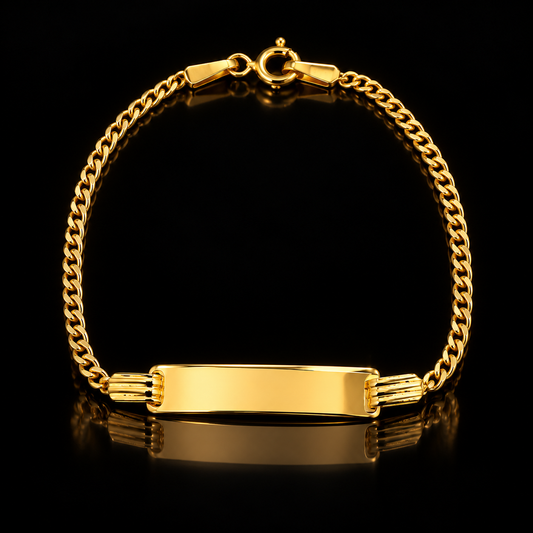 Children’s Gold Curb ID Bracelet – Personalized Engraving