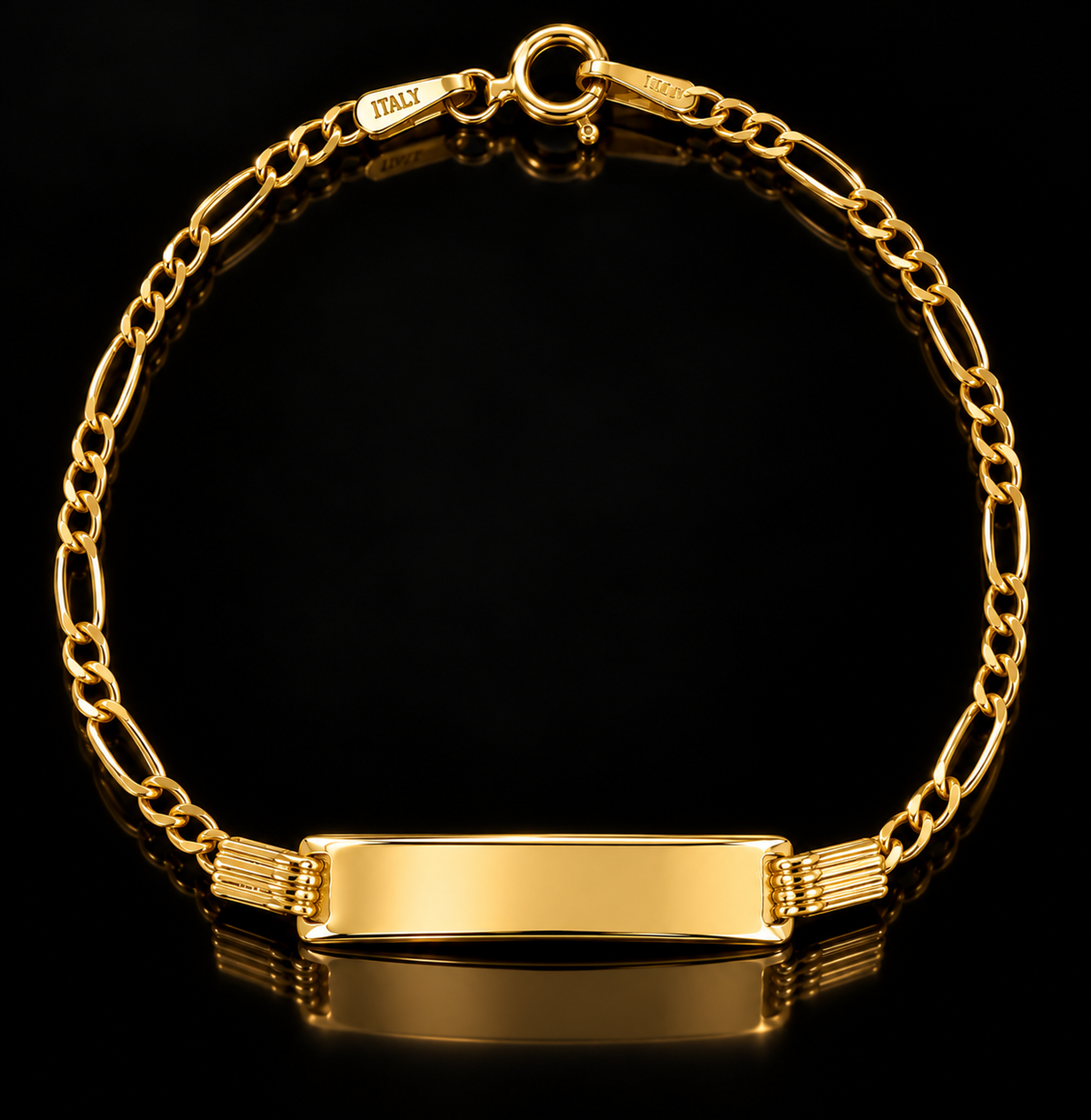 Children’s Gold Figaro ID Bracelet – Personalized Engraving