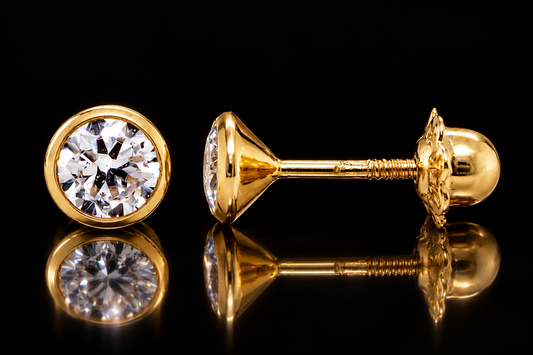 Children’s Gold Bezel-Set Stud Earrings